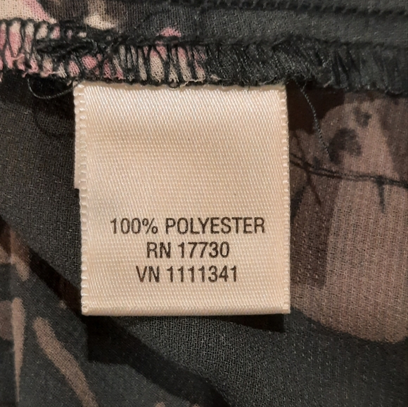 Converse One Star Blouse Womans Large Gray Floral Ruffle Button Down - Picture 10 of 12